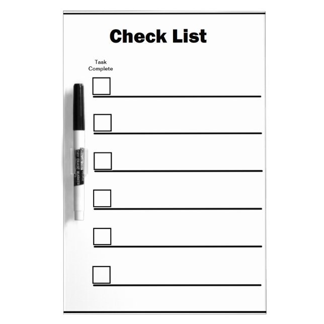 Check List Dry Erase Board (Front)