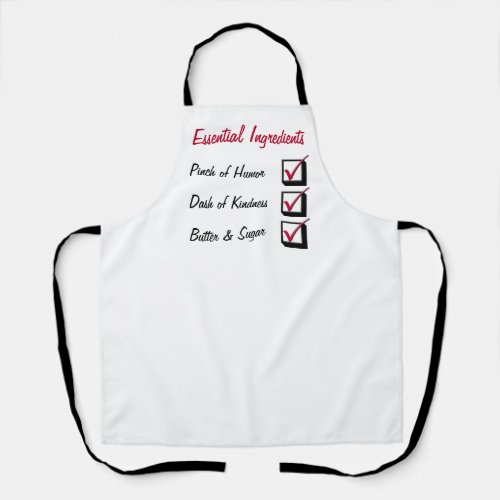 Check List of Essential Ingredients Customizable Apron