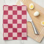 Check Magenta And Peach Pattern Checkerboard Kitchen Towel<br><div class="desc">Checkered Pattern – magenta and peach checkerboard.</div>