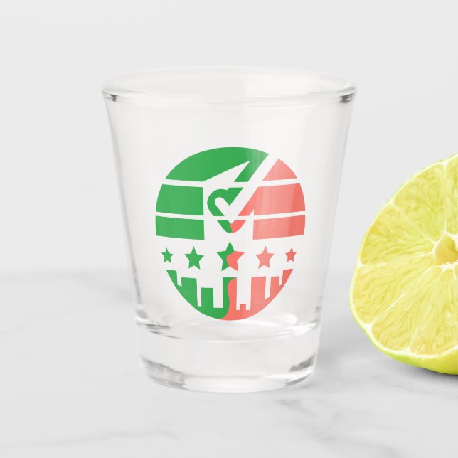 Check Mark of Unity Shot Glass (Front)