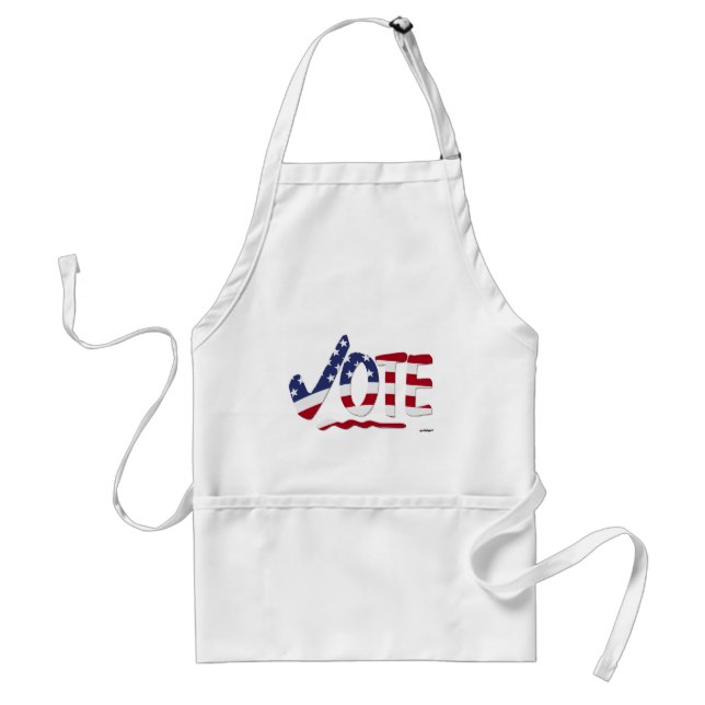 Check Mark VOTE with US Flag Adult Apron (Front)