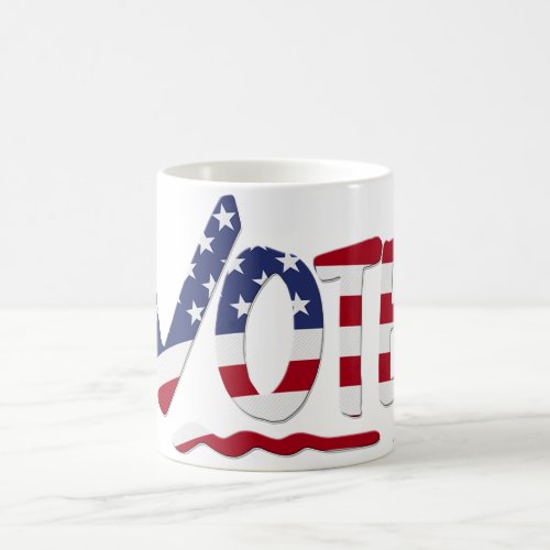 Check Mark VOTE with US Flag Coffee Mug