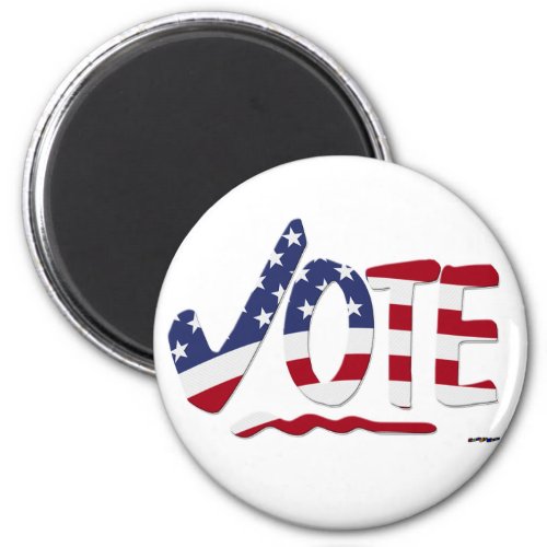 Check Mark VOTE with US Flag Magnet