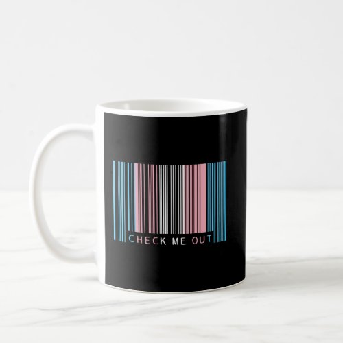Check Me Out Transgender Pride Flag Barcode Design Coffee Mug