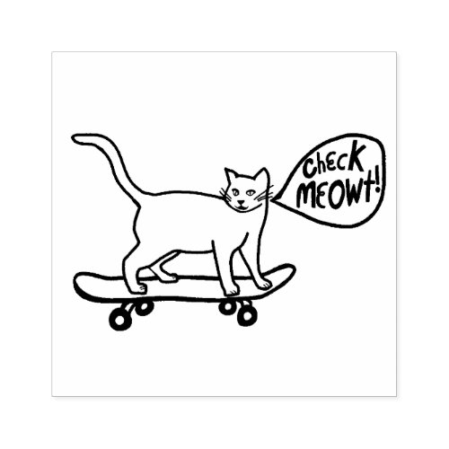 CHECK MEOWT Hand Drawn CUSTOMIZE IT Rubber Stamp