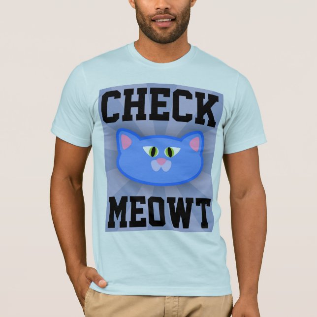 CHECK MEOWT MEN'S CAT T-SHIRTS (Front)