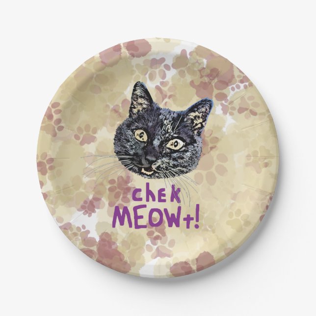 Check MEOWt Paper Plates (Front)