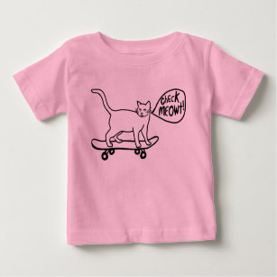 Check Meowt Punny Skateboarding Cat T-Shirt