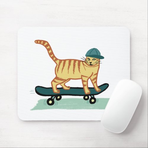 CHECK MEOWT Skateboarding Cat Mouse Pad