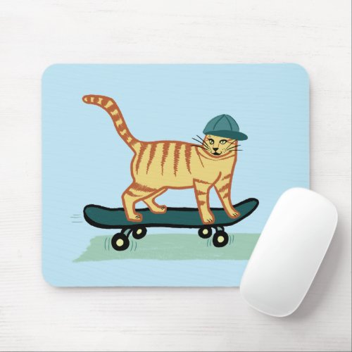 CHECK MEOWT Skateboarding Cat Mouse Pad