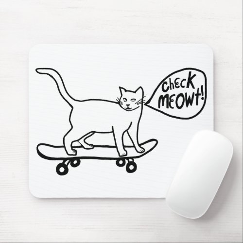 CHECK MEOWT Skateboarding Cat Mouse Pad