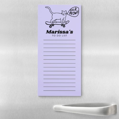 CHECK MEOWT Skating Cat Custom Grocery TO_Do List  Magnetic Notepad