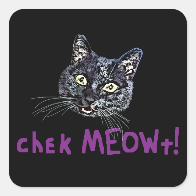 Check MEOWt Square Sticker (Front)