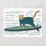 Check Meowt! Surfer Tabby Cat CUSTOMIZE IT Postcard
