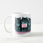 &#39;check Meowt&#39; Vintage Blue Cat Mug at Zazzle