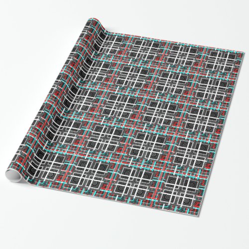 Check my Squares Curves Wrapping Paper