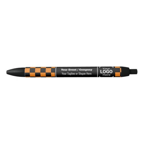 Check Orange Company Logo Fun Conference Giveaway Black Ink Pen