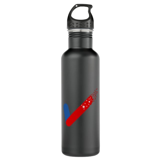 Check Out America First July 4th Stainless Steel Water Bottle (Front)