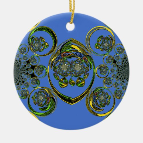Check out my blue curves ceramic ornament