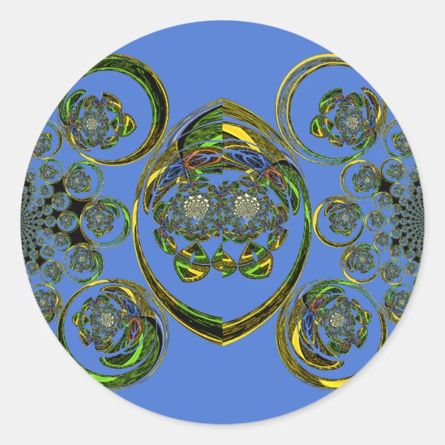 Check out my blue curves classic round sticker (Front)