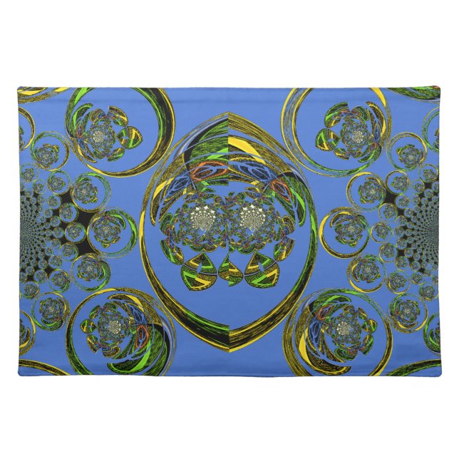 Check out my blue curves cloth placemat (Front)