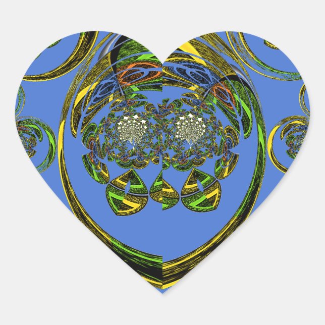 Check out my blue curves heart sticker (Front)