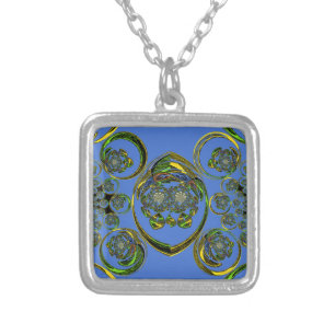 Check out my blue curves silver plated necklace