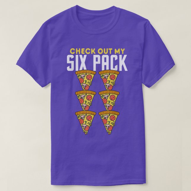 Check Out My Si Pack Pizza funny Gym  T-Shirt (Design Front)