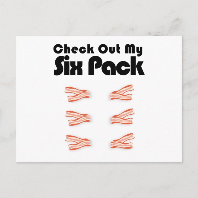 Check Out My Six Pack Bacon Barbeque Funny Gym Postcard (Front)