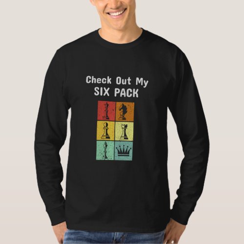 Check Out My Six Pack Chess Gamer Vintage Retro Pu T_Shirt