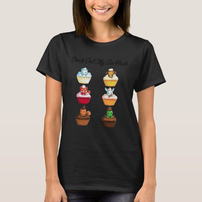 Check Out My Six Pack Cute Cupcakes Yoga Fitness G T-Shirt (Front)