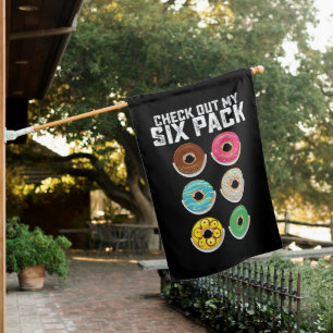 Check Out My Six Pack Donut Gym Workout Fitness House Flag