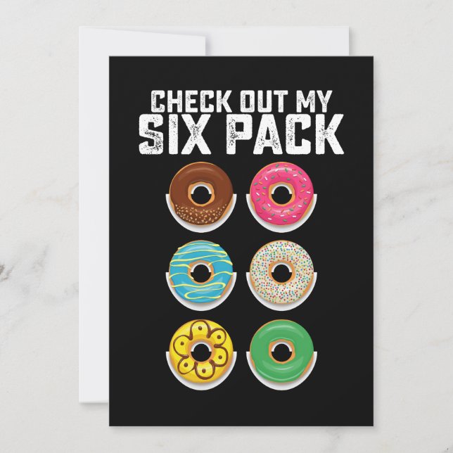 Check Out My Six Pack Donut Gym Workout Fitness Invitation (Front)