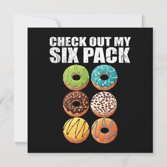Check Out My Six Pack Donut Shirt - Funny Gym Shir Invitation (Front)