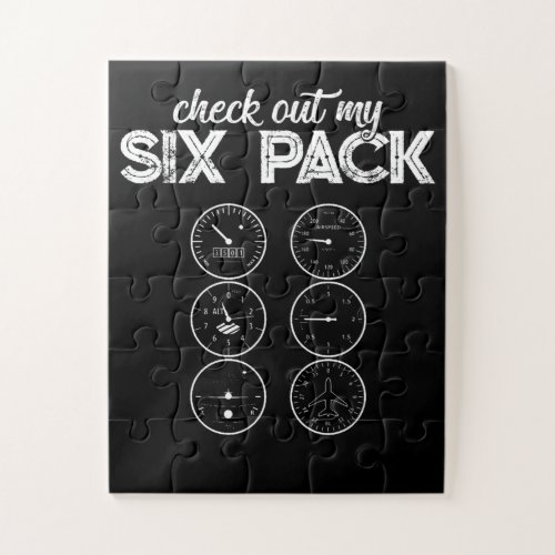 Check Out My Six Pack Pilot Aviation Funny Gym Fit Jigsaw Puzzle