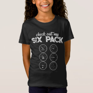 Check Out My Six Pack Pilot Aviation Funny Gym Fit T-Shirt