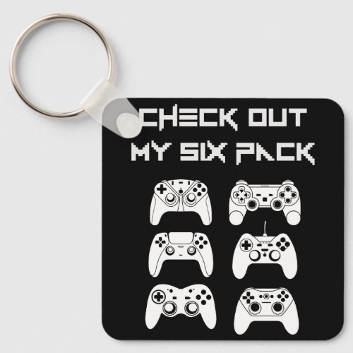 Check Out My Six Pack Pixel Style Gaming Video Gam Keychain
