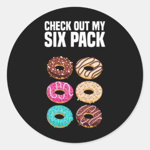 Check Out My Six Pack Strength Gym Funny Bodybuild Classic Round Sticker