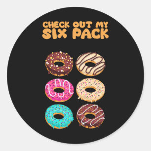 Check Out My Six Pack Strength Gym Funny Bodybuild Classic Round Sticker