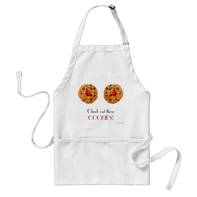 Check out these cookies. funny humor breast adult apron (Front)