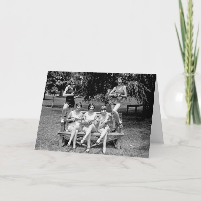 Check Out Those Ukuleles! - 1920s Card (Front)