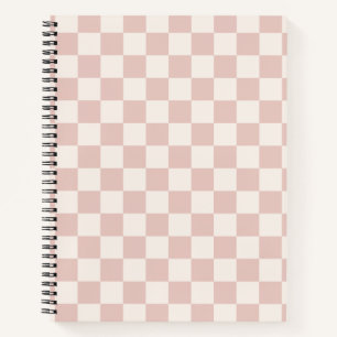 Check Pale Beige Checkered Pattern Checkerboard Notebook