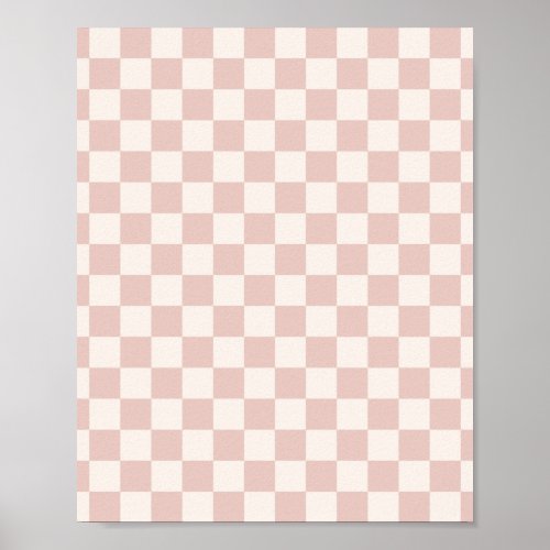 Check Pale Beige Checkered Pattern Checkerboard Poster