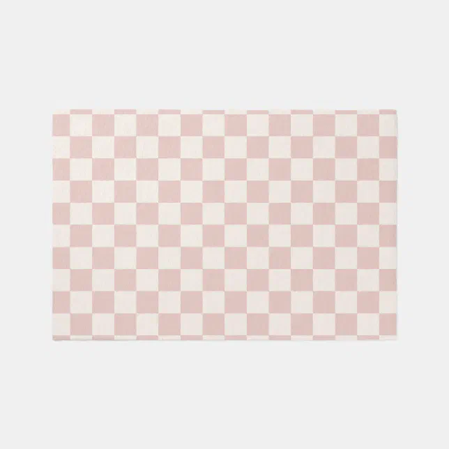 Check Pale Beige Checkered Pattern Checkerboard Rug | Zazzle