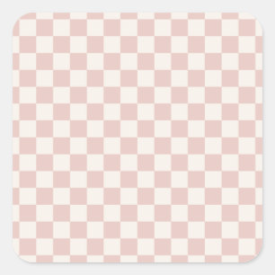 Check Pale Beige Checkered Pattern Checkerboard Square Sticker