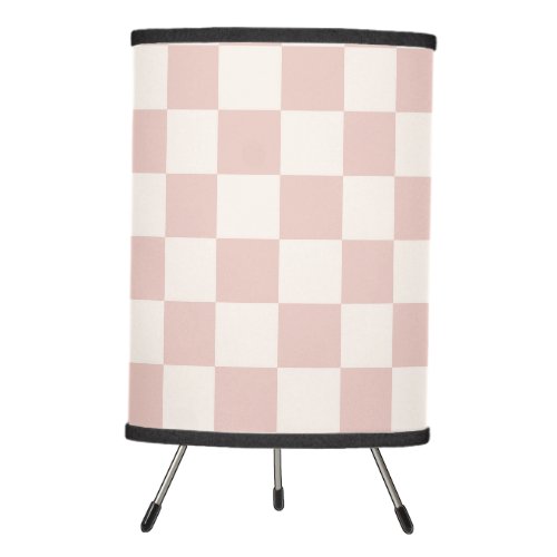 Check Pale Beige Checkered Pattern Checkerboard Tripod Lamp