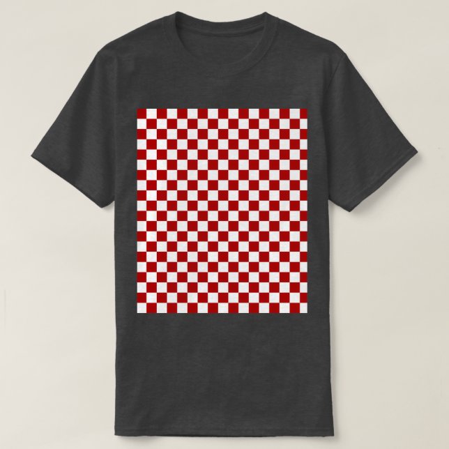 Check pattern Checkered pattern Red and white chec T-Shirt (Design Front)