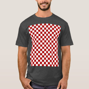 Check pattern Checkered pattern Red and white chec T-Shirt