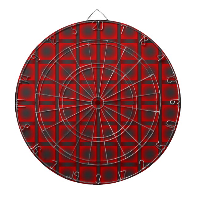 Check pattern dartboard with darts (Front)