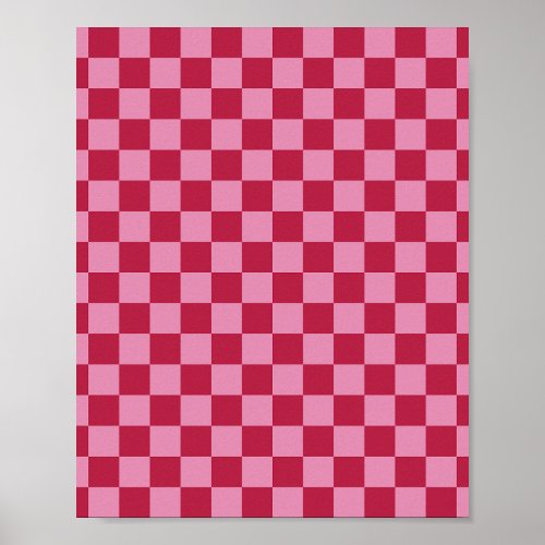 Check Pattern Magenta And Pink Poster